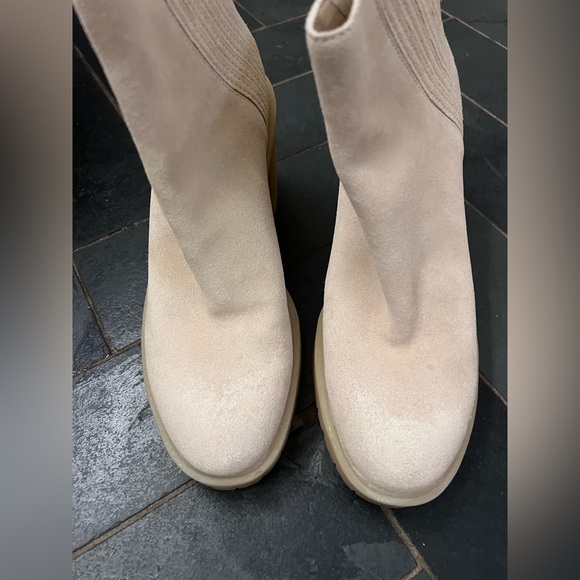 Dolce Vita Caster Ankle Boot waterproof suede leather tan platform chunky - Picture 7 of 11